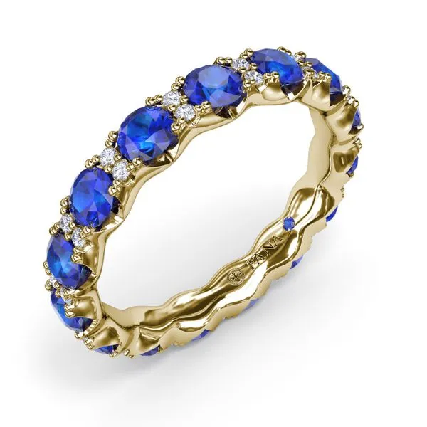 Round Sapphire and Diamond Eternity Band Image 2 Molinelli's Jewelers Pocatello, ID