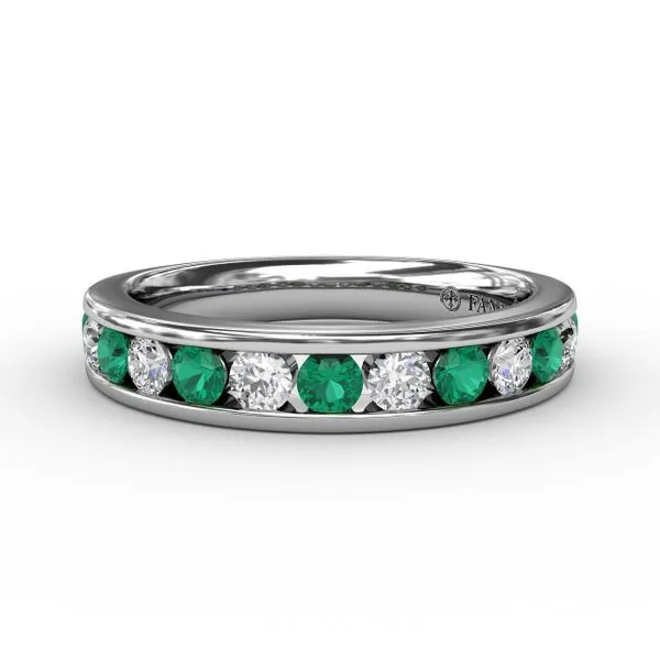 Single Row Emerald and Diamond Band The Diamond Center Claremont, CA