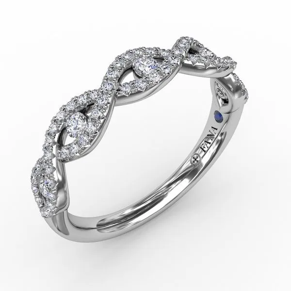 Twisted Diamond Band with Channel Set Diamonds The Diamond Center Claremont, CA