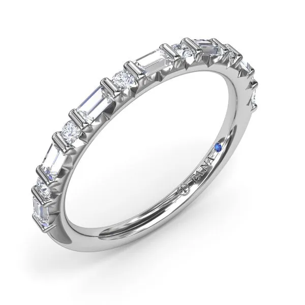Alternating Round and Emerald Cut Diamond Band Image 2 Castle Couture Fine Jewelry Manalapan, NJ
