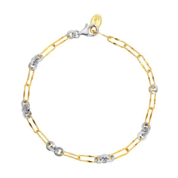 SS + YELLOW GOLD PLATED LYNKS BRACELET Michael's Jewelry North Wilkesboro, NC