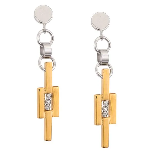 SS + YELLOW GOLD PLATED AMANDA EARRINGS James Wolf Jewelers Mason, OH