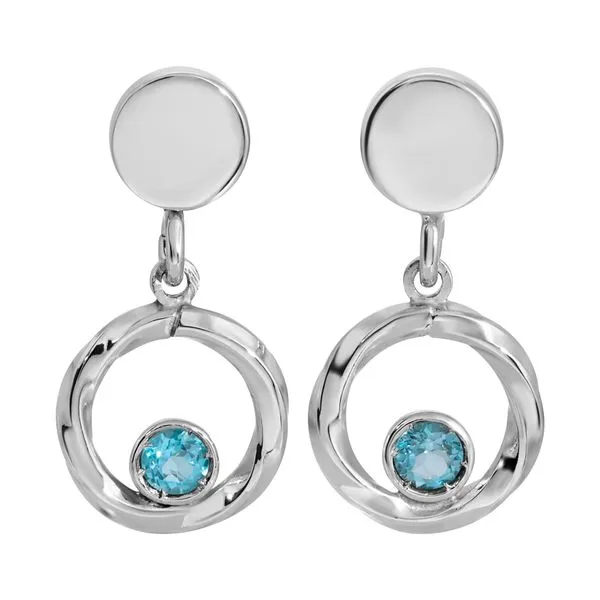 SS + BLUE TOPAZ DYNAMICS EARRINGS Richard's Jewelry Berne, IN