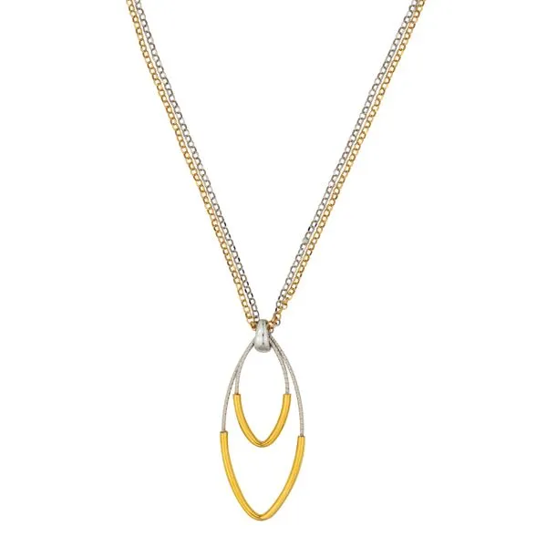 SS + YELLOW GOLD PLATED POLLY NECKLACE Richard's Jewelry Berne, IN