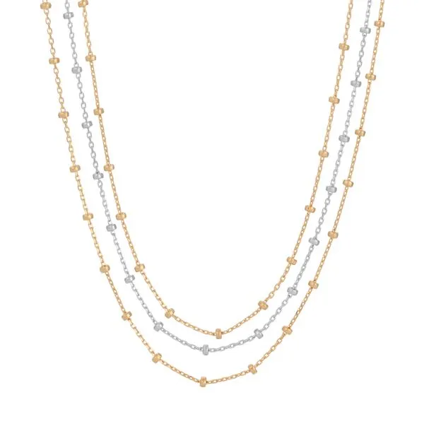 SS + YELLOW GOLD PLATED DUET NECKLACE Richard's Jewelry Berne, IN