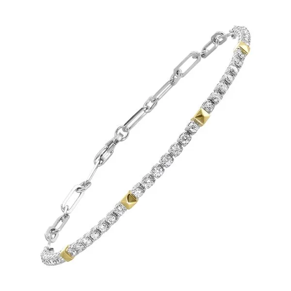 89 Facet 14Kt White Yellow Gold Diamond 3/4Ctw Bracelet Collard Jewelers League City, TX