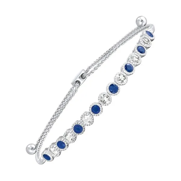 Silver Sapphire-White Topaz 2 1/3Ctw Bracelet Pfaff Jewelers Grandville, MI