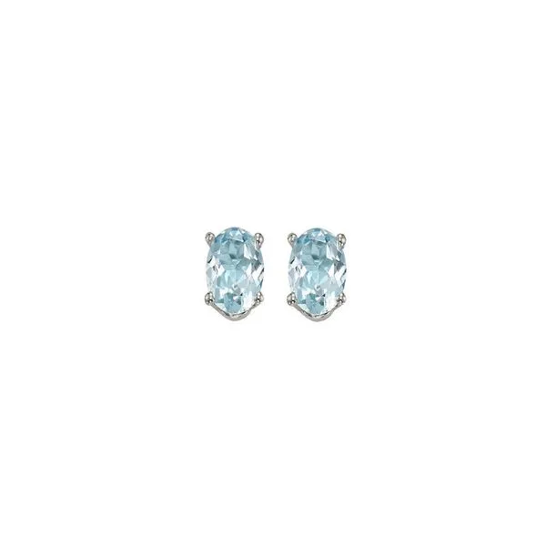 14Kt White Gold & Aquamarine 1/2Ctw Earring Pfaff Jewelers Grandville, MI