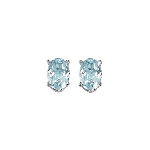 14Kt White Gold & Aquamarine 1Ctw Earring Pfaff Jewelers Grandville, MI