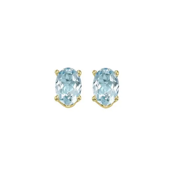 14Kt Yellow Gold & Aquamarine 1Ctw Earring Pfaff Jewelers Grandville, MI