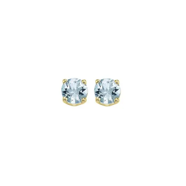 14Kt Yellow Gold & Aquamarine 7/8Ctw Earring Pfaff Jewelers Grandville, MI
