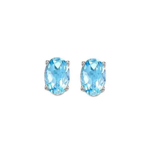 14Kt White Gold & Blue Topaz 1Ctw Earring Pfaff Jewelers Grandville, MI