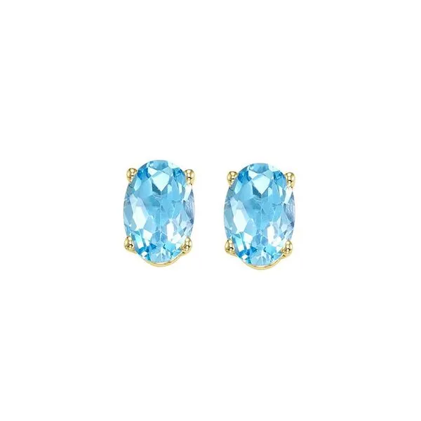 14Kt Yellow Gold & Blue Topaz 1Ctw Earring Pfaff Jewelers Grandville, MI