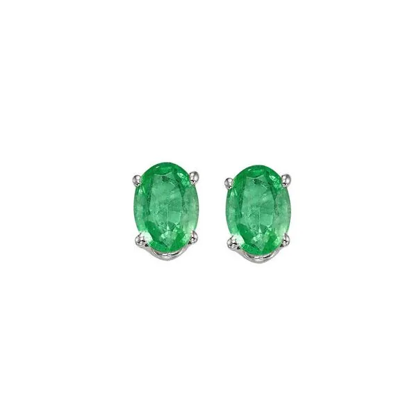 14Kt White Gold & Emerald 1Ctw Earring Pfaff Jewelers Grandville, MI