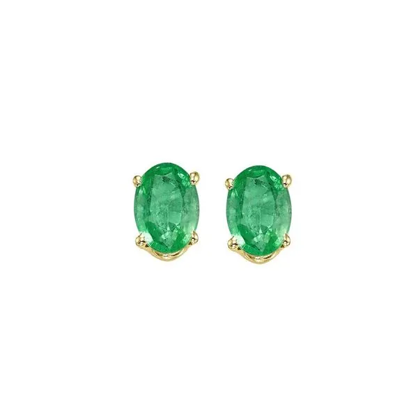 14Kt Yellow Gold & Emerald 1Ctw Earring Pfaff Jewelers Grandville, MI