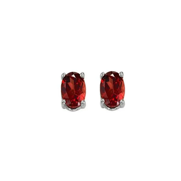 14Kt White Gold & Garnet 5/6Ctw Earring Pfaff Jewelers Grandville, MI