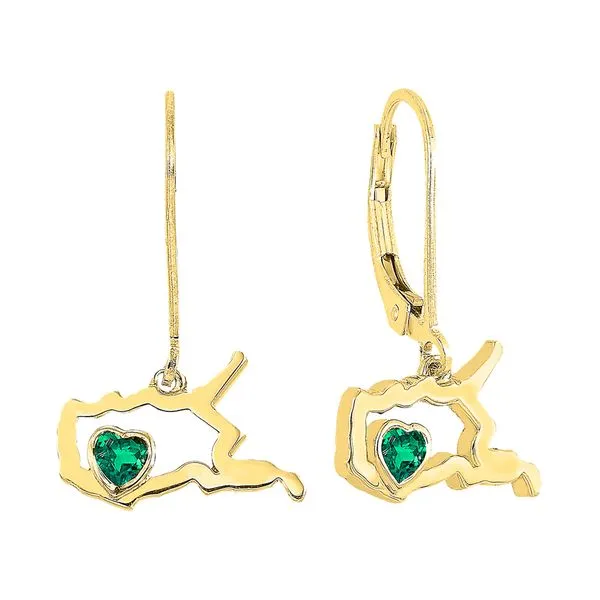 14Kt Yellow Gold & Emerald 1/5Ctw Earring Pfaff Jewelers Grandville, MI