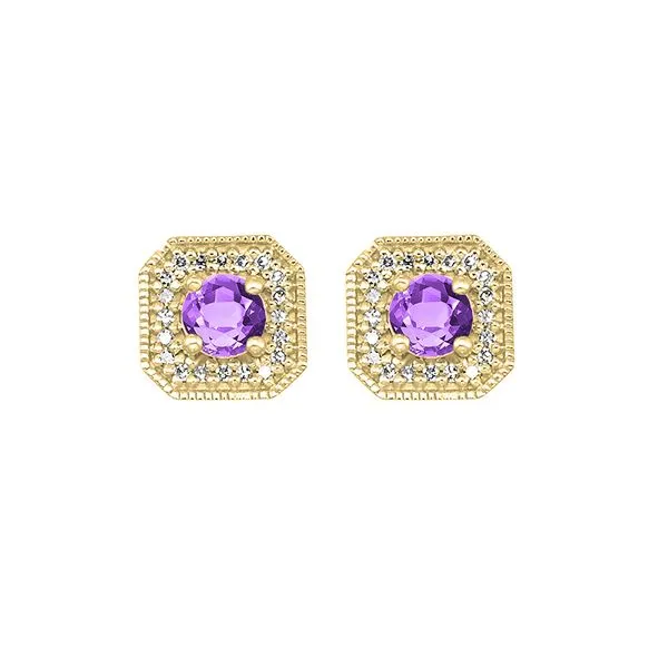 10Kt Yellow Gold Diamond 1/10Ctw & Amethyst 1/2Ctw Earring SIERRA MOON Auburn, CA