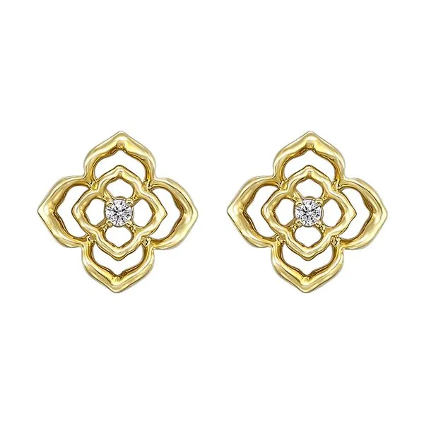 14Kt Yellow Gold Diamond 1/50Ctw Earring Valentine's Fine Jewelry Dallas, PA