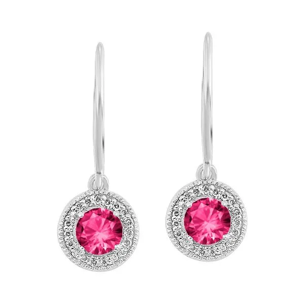 Silver Diamond 1/10Ctw & Pink Tourmaline 5/8Ctw Earring Pfaff Jewelers Grandville, MI