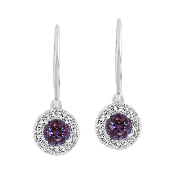Silver Diamond 1/10Ctw & Syn Alexandrite 1/2Ctw Earring Pfaff Jewelers Grandville, MI