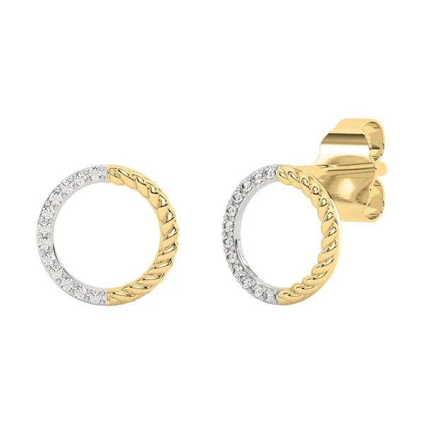 14Kt Yellow Gold Diamond 1/20Ctw Earring Image 2 SIERRA MOON Auburn, CA