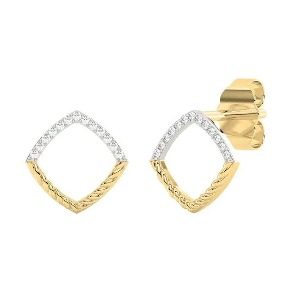 14Kt Yellow Gold Diamond 1/20Ctw Earring Image 2 Woelk's House of Diamonds Russell, KS