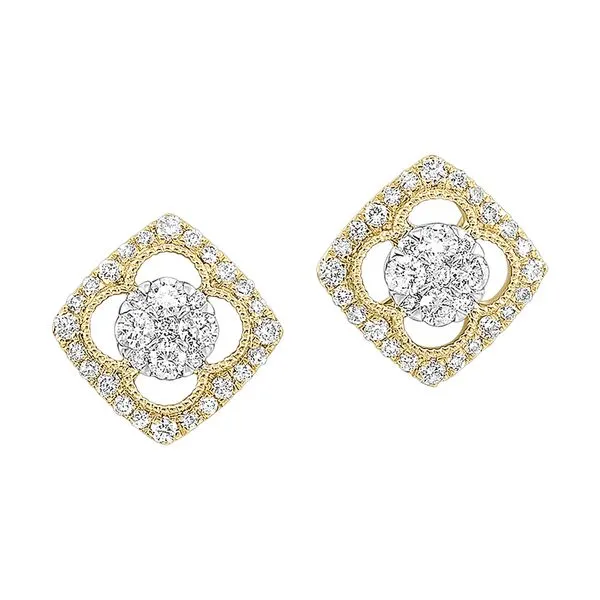 14Kt White Yellow Gold Diamond 1/2Ctw Earring Woelk's House of Diamonds Russell, KS