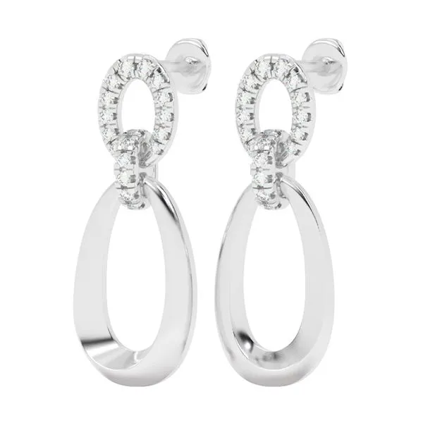 Silver Diamond 1/4Ctw Earring Image 2 Rasmussen Jewelers Spanish Fork, UT