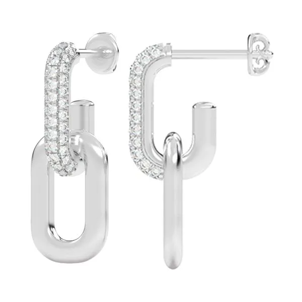 Silver Diamond 1/2Ctw Earring Image 2 Rasmussen Jewelers Spanish Fork, UT