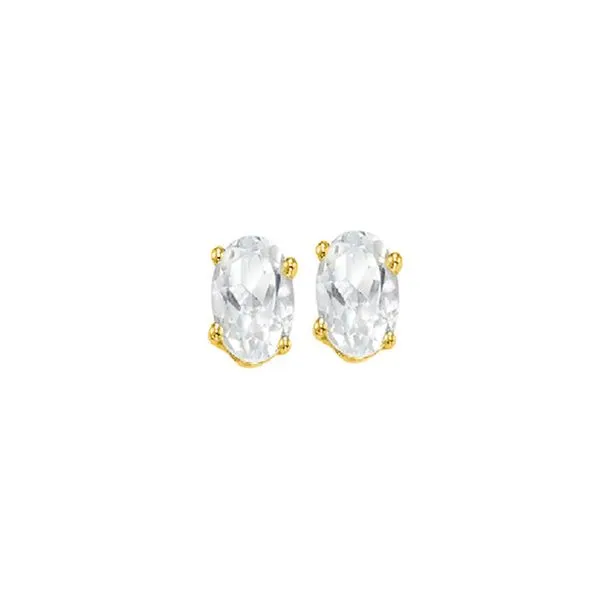 14Kt Yellow Gold & White Topaz 7/8Ctw Earring Pfaff Jewelers Grandville, MI