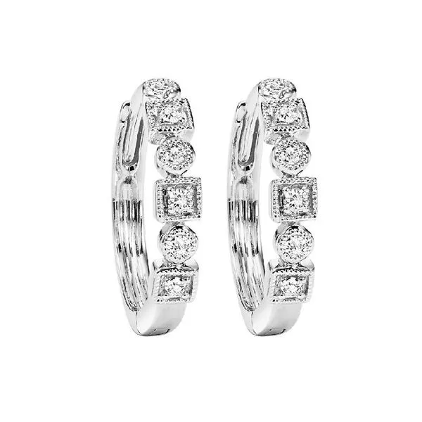 Silver White Diamond 1/8Ctw Earring Castle Couture Fine Jewelry Manalapan, NJ