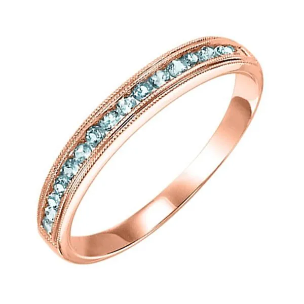10Kt Rose Gold & Aquamarine 1/4Ctw Ring Pfaff Jewelers Grandville, MI