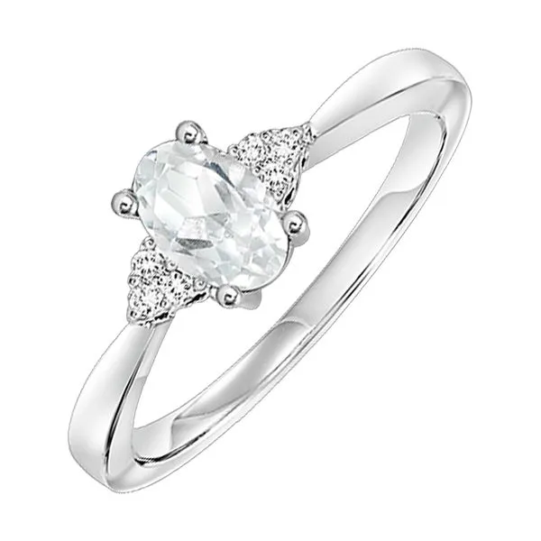 10Kt White Gold Diamond 1/20Ctw & White Topaz 3/8Ctw Ring Don's Jewelry & Design Washington, IA