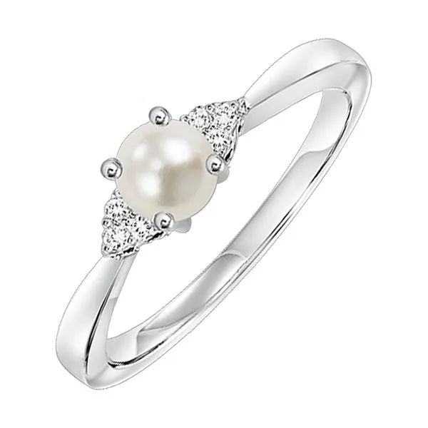10Kt White Gold Diamond 1/20Ctw & Pearl 7/8Ctw Ring Pfaff Jewelers Grandville, MI