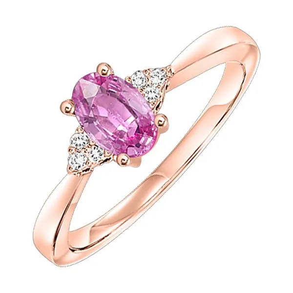 10Kt Rose Gold Diamond 1/20Ctw & Pink Tourmaline 1/3Ctw Ring Pfaff Jewelers Grandville, MI