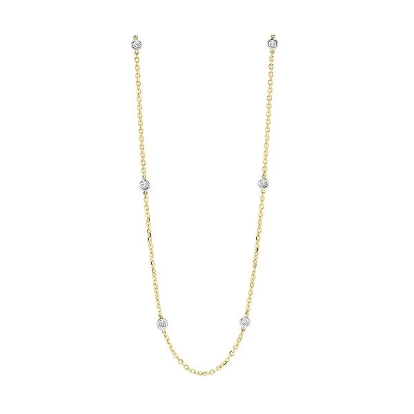 14Kt White Yellow Gold Diamond 1Ctw Necklace Pfaff Jewelers Grandville, MI