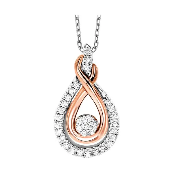 Gold Silver White Rose Diamond 1/6Ctw Pendant Pfaff Jewelers Grandville, MI