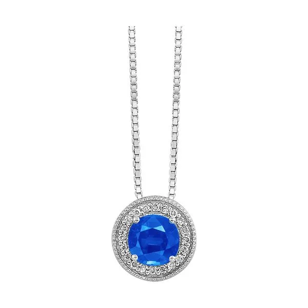 Silver Diamond 1/20Ctw & Blue Topaz 1/2Ctw Pendant SIERRA MOON Auburn, CA