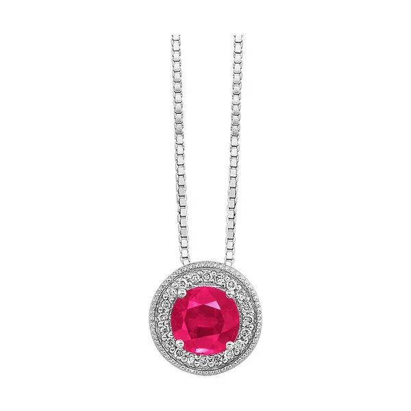 Silver Diamond 1/20Ctw & Pink Tourmaline 1/2Ctw Pendant Rasmussen Jewelers Spanish Fork, UT