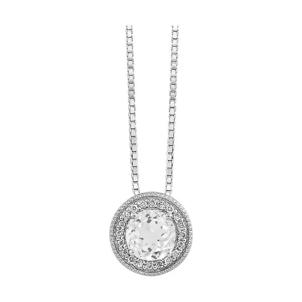 Silver Diamond 1/20Ctw & Topaz 1/2Ctw Pendant Arlene's Fine Jewelry Vidalia, GA