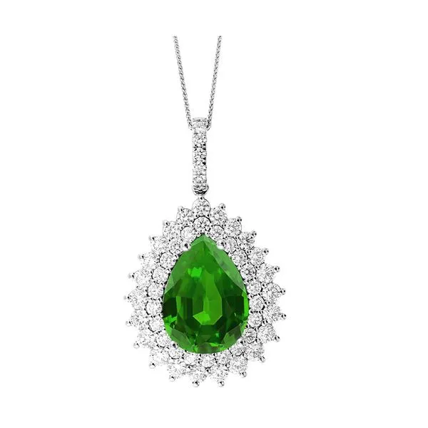 14Kt White Gold Diamond 4Ctw & Emerald 10 1/3Ctw Pendant SIERRA MOON Auburn, CA