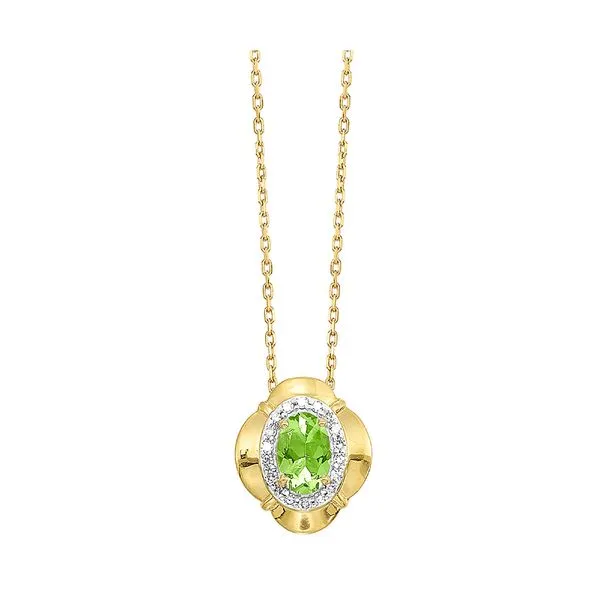10Kt Yellow Gold Diamond 1/20Ctw & Peridot 1/2Ctw Pendant Rasmussen Jewelers Spanish Fork, UT