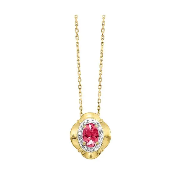 10Kt Yellow Gold Diamond 1/20Ctw & Ruby 1/2Ctw Pendant Rasmussen Jewelers Spanish Fork, UT
