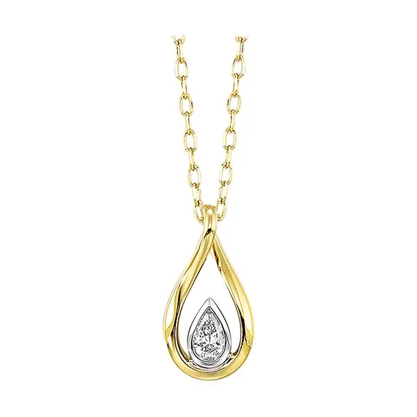 14Kt White Yellow Gold Diamond 1/10Ctw Pendant Rasmussen Jewelers Spanish Fork, UT