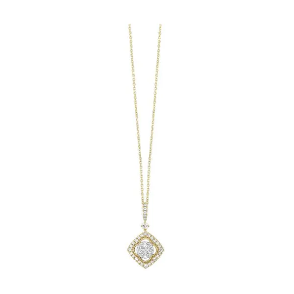 14Kt White Yellow Gold Diamond 1/2Ctw Pendant Woelk's House of Diamonds Russell, KS