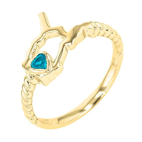 14Kt Yellow Gold & Aquamarine 1/10Ctw Ring Pfaff Jewelers Grandville, MI
