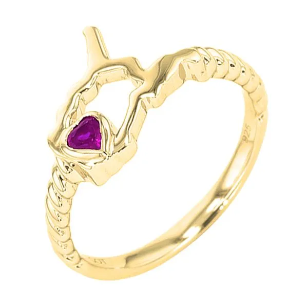 14Kt Yellow Gold & Amethyst 1/10Ctw Ring Pfaff Jewelers Grandville, MI
