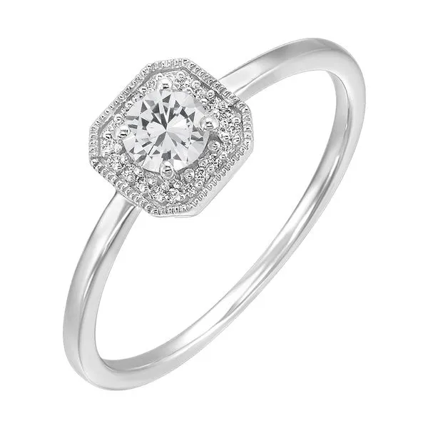 10Kt White Gold Diamond 1/12Ctw & White Topaz 5/8Ctw Ring Pfaff Jewelers Grandville, MI