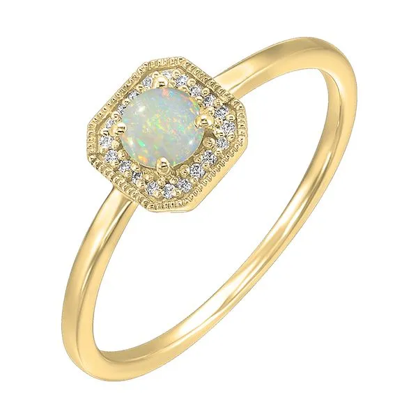 10Kt Yellow Gold Diamond 1/12Ctw & Opal 1/3Ctw Ring SIERRA MOON Auburn, CA